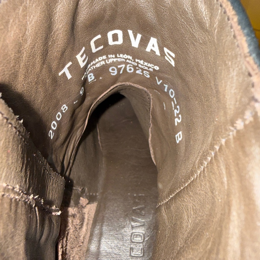 Tecovas The Daisy Black Cowhide Leather Western Ankle Boots w/ Stacked Heel 9 - Picture 7 of 14